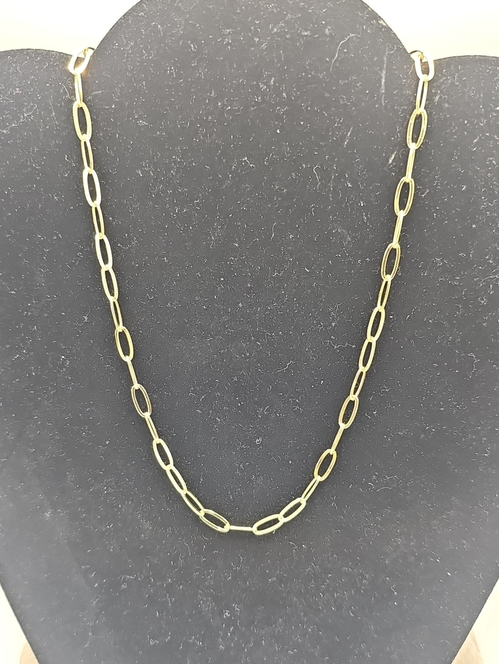 Delicate Gold Paperclip Chain Necklace - Women Jewelry Unsigned.